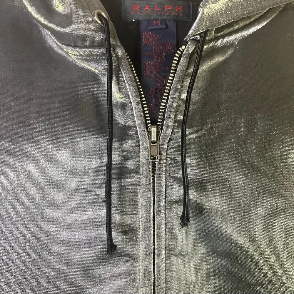 Vintage ‎ 2000s Y2K Ralph Ralph Lauren silver metallic cropped jacket medium